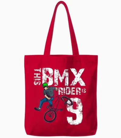Dieser Bmx-Fahrer Ist 9 Jahre Alt, Passender Geburtstags-Fahrradliebhaber Tote Bags - Red