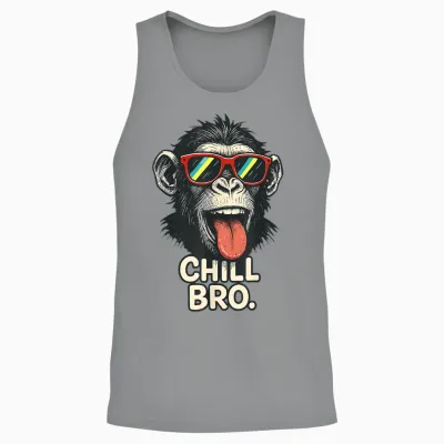 Chill Bro Cooler Affe Mit Sonnenbrille Lustiger Spruch Gamer Unisex Tank Top - Sport Grey