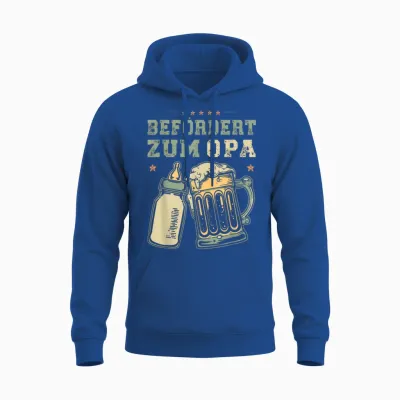 T-Shirt with German Text "befördert Zum Opa Werdender Opa Baby" Unisex Hoodie - Royal