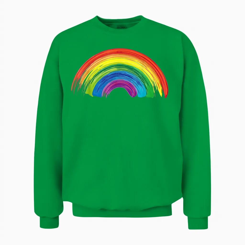 Regenbogen Mit Bunten Damen Herren Kinder Regenbogen Kostüm Unisex Sweatshirt in Irish Green