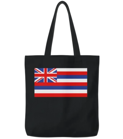 Flag of Hawaii Tote Bags - Black