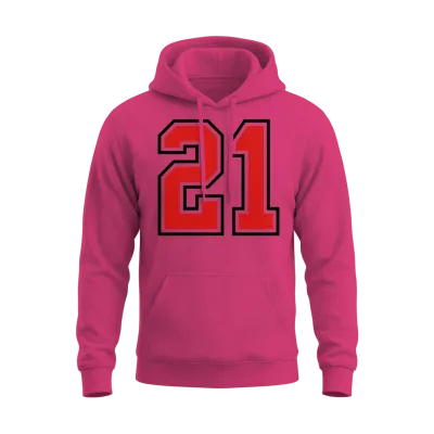 21 Sports Jersey Football Number Unisex Hoodie - Heliconia