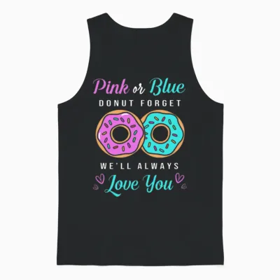 Gender Reveal Pink Blue Baby Shower Unisex Tank Top - Black