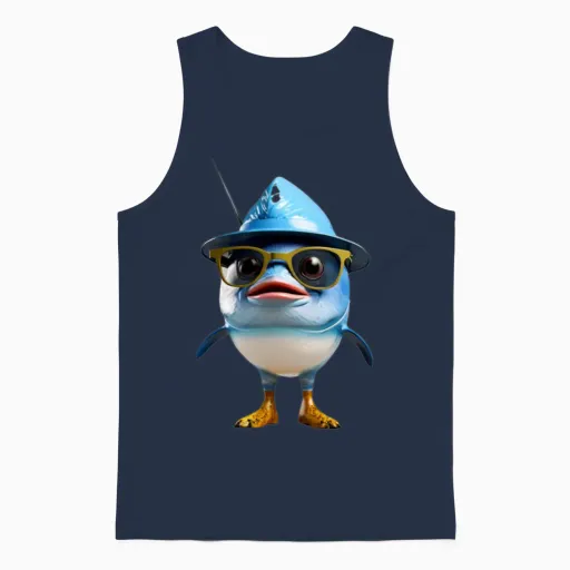Funny Fish Unisex Tank Top - Navy