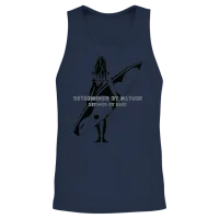 Retro Surfing Girl Unisex Tank Top - Navy – 2