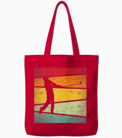Golf Retro Tote Bags - Red