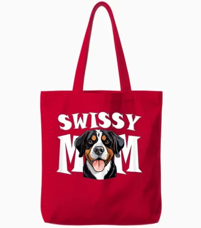 Großer Schweizer Sennenhund Mama Niedlich Swissy Mutter Tote Bags - Red