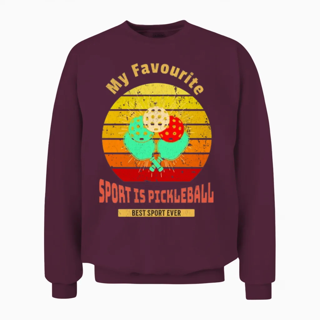 Funny Pickleball Unisex Sweatshirt in Maroon