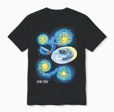 Star Trek Original Series Starry Night Paint Unisex T-Shirt - Black