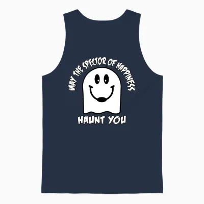 The Spector of Happiness Retro Unisex Tank Top - Navy