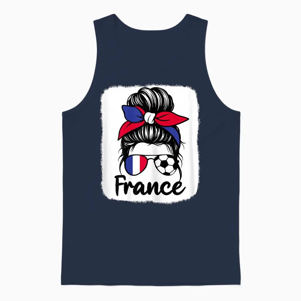 Drapeau De La France Femme Supporters Français Unisex Tank Top in Navy