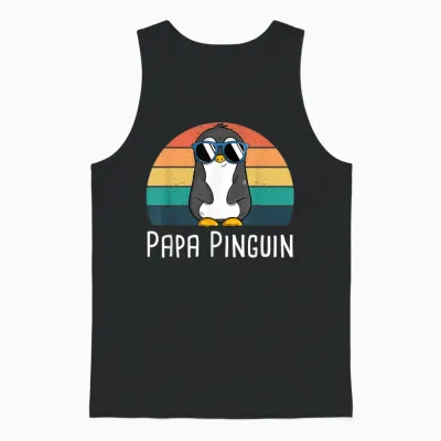 Mens Cool Father Penguin Costume Penguins Grandpa Penguin T-Shirt, Black, S Unisex Tank Top - Black