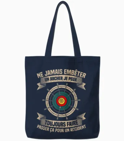 Amateur Archery Bow Hunter Archer Arrow Hunting T-Shirt, Black, S Tote Bags - Navy