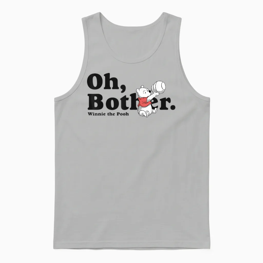Disney Winnie the Pooh with Quote T-Shirt, White, S Unisex Tank Top in Ash