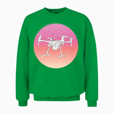 90s Retro Drone Sunset Unisex Sweatshirt - Irish Green
