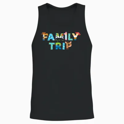 Disney and Pixar's Toy Story "family Trip" Character Letters Unisex Tank Top - Black