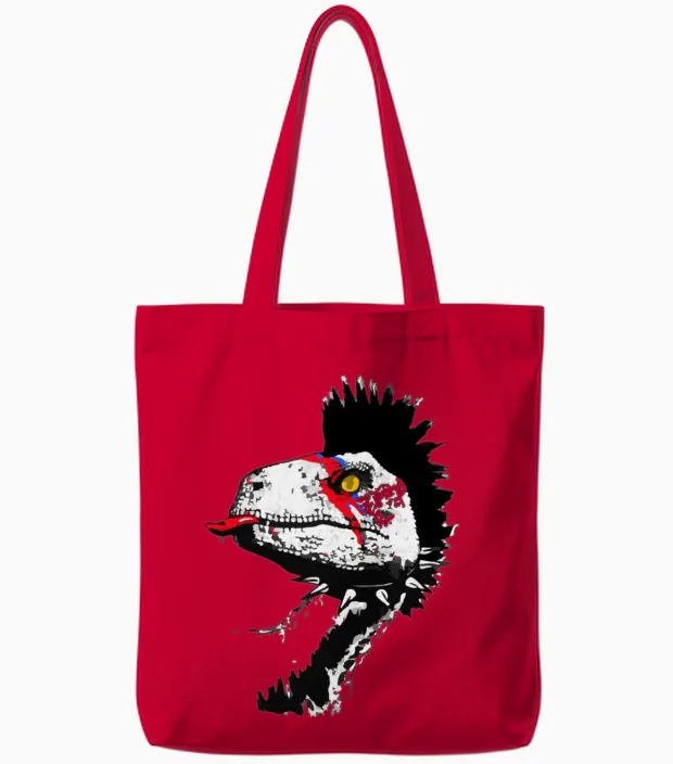 Crested Punk Disco Tote Bags in Red