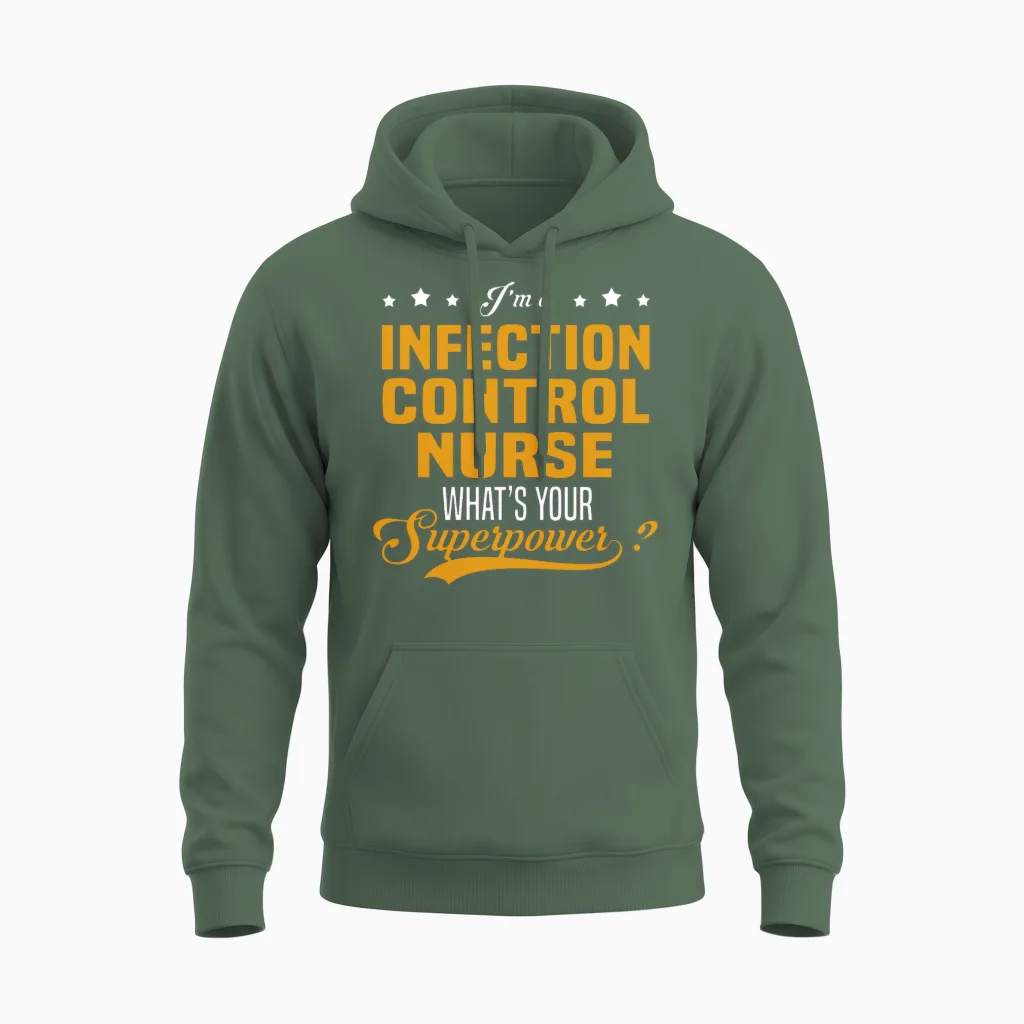 Infection Control Nurse Nurses Gift Unisex Hoodie in Military Green