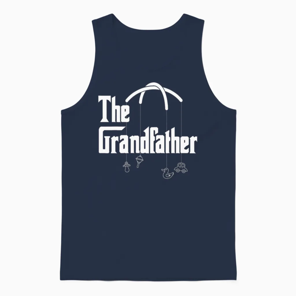 Grandfather Quote Funny Design for Grandpas Unisex Tank Top in Navy