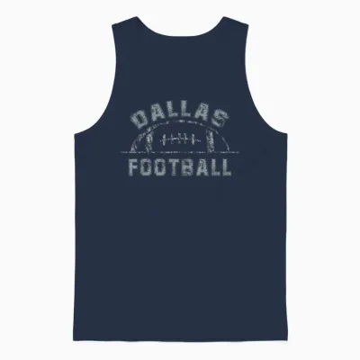 Dallas Football | End Zone Game Day Distressed Vintage Unisex Tank Top - Navy