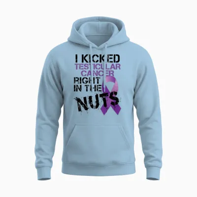 Testicular Cancer Awareness Survivor Kicked in The Unisex Hoodie - Light Blue