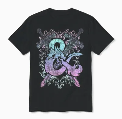 Dungeons & Dragons Ampersand Pastel Logo Unisex T-Shirt - Black