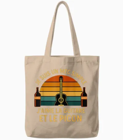 Picon Guitar Aperitif – Gift Idea for Guitarist Man Tote Bags - Natural