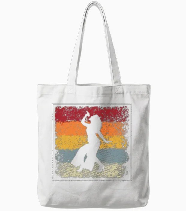 Singer Retro Tote Bags in White