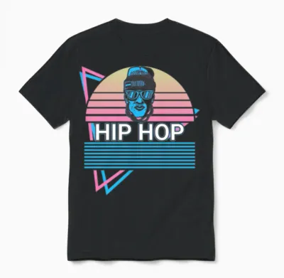 Hip Hop Retro Unisex T-Shirt - Black