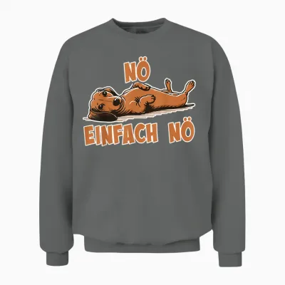 Nö Teckel Funny Cool Saying for Girls & Boys Dachshund T-Shirt, Black Unisex Sweatshirt - Graphite Heather