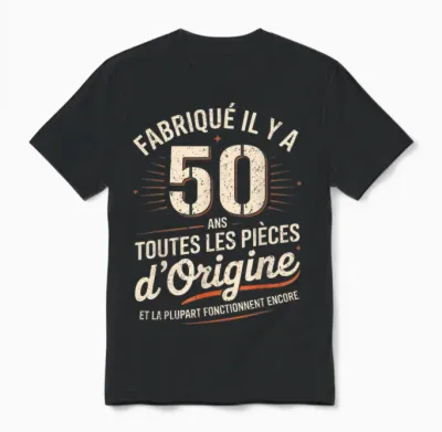 Humour 50 Ans Anniversaire Cadeau Original 50 Ans Homme Unisex T-Shirt - Black