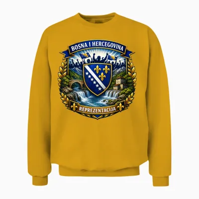 Bosnien Herzegowina Fans & Ljiljani Unisex Sweatshirt - Gold