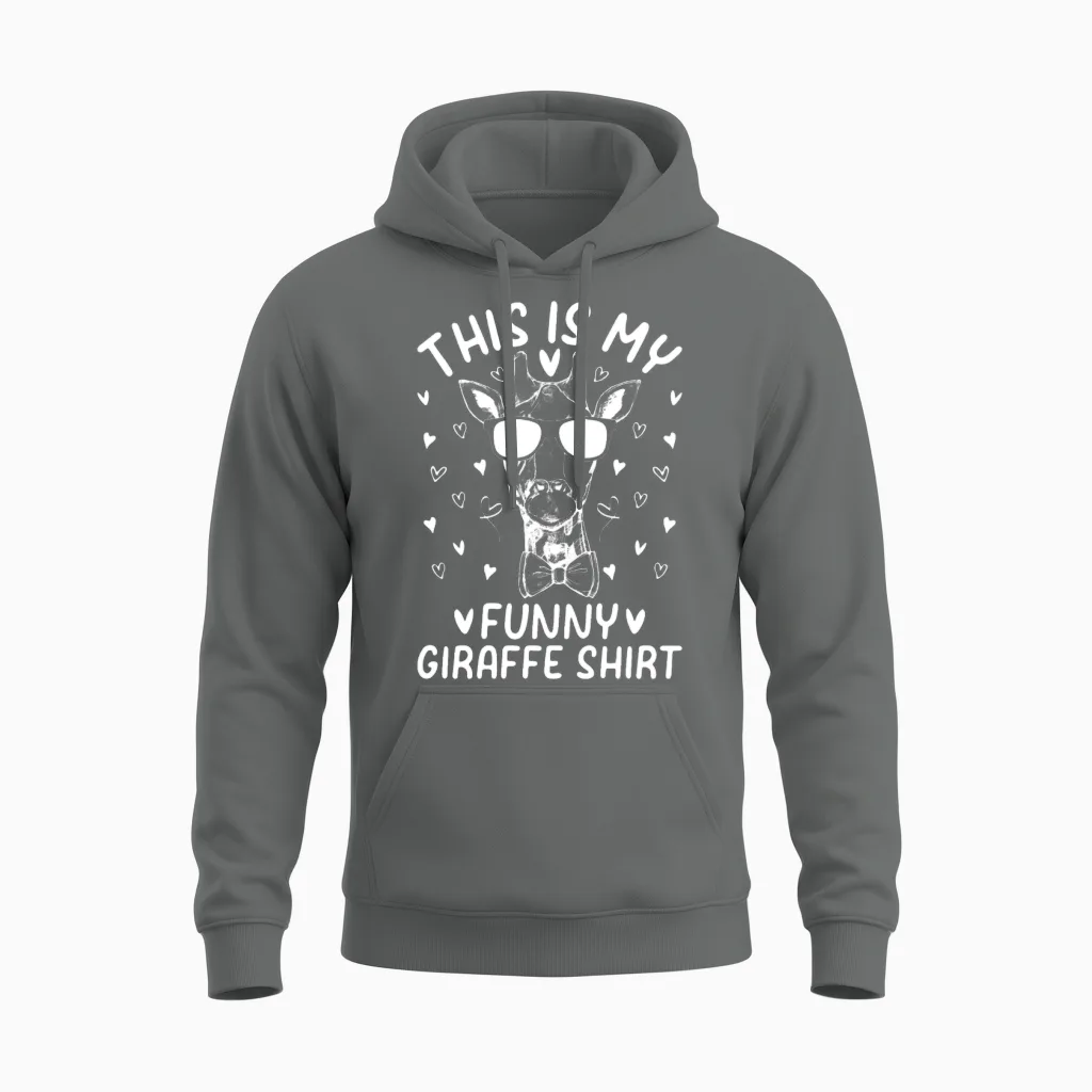 This Is My Funny Giraffe Shirt - Funny Giraffe Unisex Hoodie in Graphite Heather