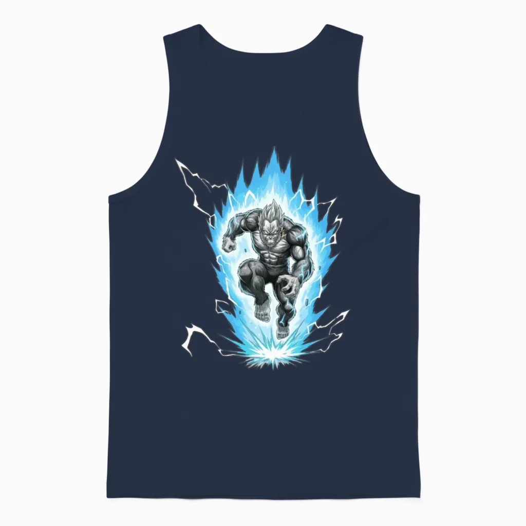 Bigfoot Energy Aura Gamer Gaming Gift Unisex Tank Top in Navy