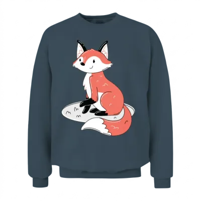 Cute Red Fox Unisex Sweatshirt - Dark Heather