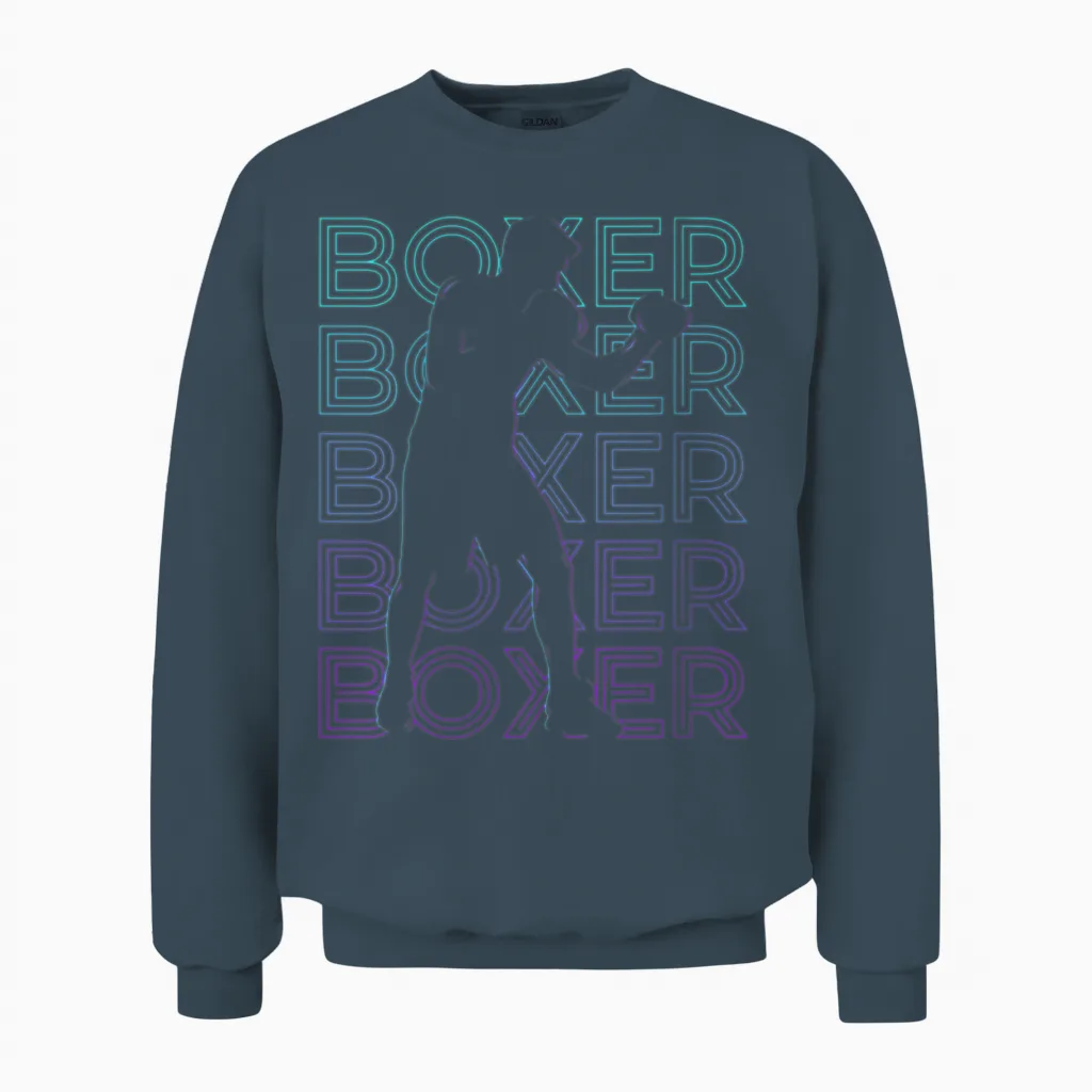 Boxer Boxing Retro & Mma Unisex Sweatshirt in Dark Heather