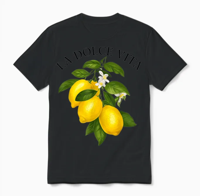 La Dolce Vita X Lemon/lemon/limoncello T-Shirt, White, S Unisex T-Shirt in Black