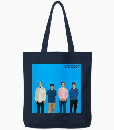 Weezer - Blue Album Cover Tote Bags - Navy