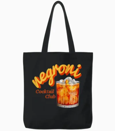 Cocktail Club Graphic Ni Tote Bags - Black