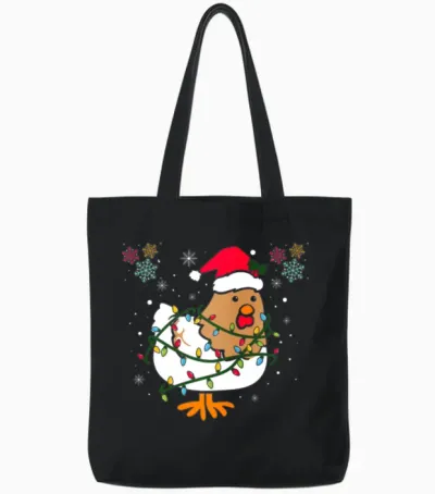 Funny Chicken Tote Bags - Black