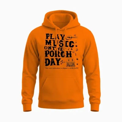 Play Music on the Porch Day Unisex Hoodie - Safety Orange