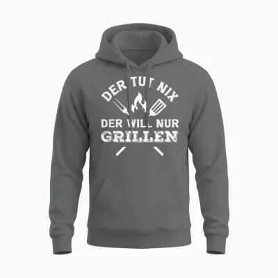 Der Tut Nix Der Will Nur Grillen Lustiger Grillmeister Bbq Unisex Hoodie - Graphite Heather