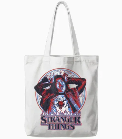 Stranger Things Eddie Munson American Colors Logo Tote Bags - White