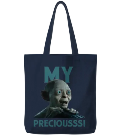 The Hobbit Funny Gollum Design My Precious Tote Bags - Navy