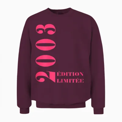 21 Years Anniversary Year 2003 Limited Edition Woman 2003 T-Shirt, Black Unisex Sweatshirt - Maroon