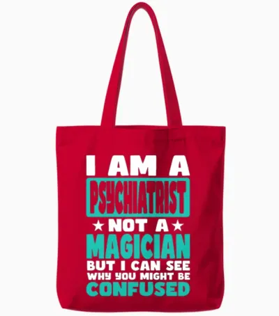 Psychiatrist Tote Bags - Red