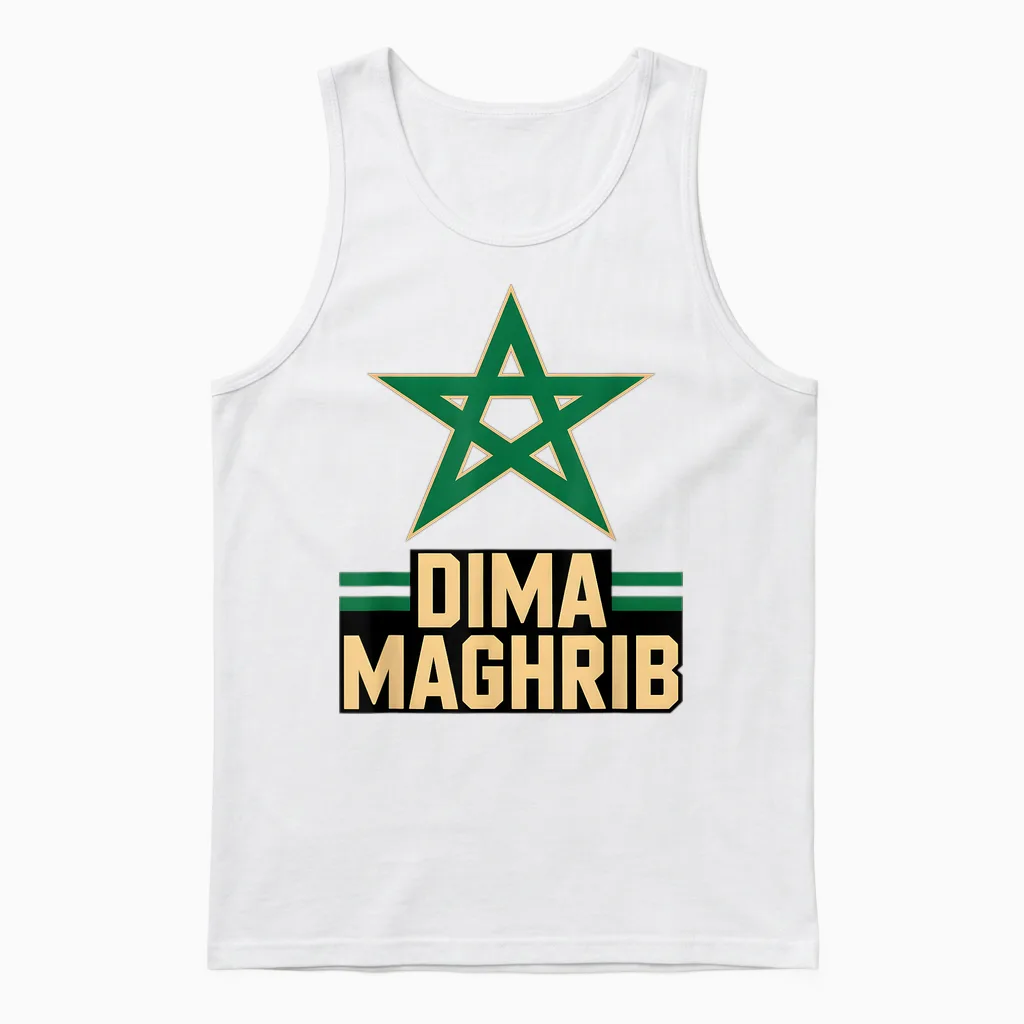 Drapeau Du Maghreb Classique Du Maroc Cheer Country Jour De Jeu Préféré Unisex Tank Top in White
