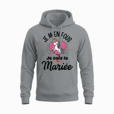 Future Bride Idea Evjf Costume Girl Unicorn T-Shirt, Black, S Unisex Hoodie - Sport Grey