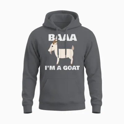 Baa I'm a Goat Costume Animal Funny Halloween Party Goat Unisex Hoodie - Charcoal