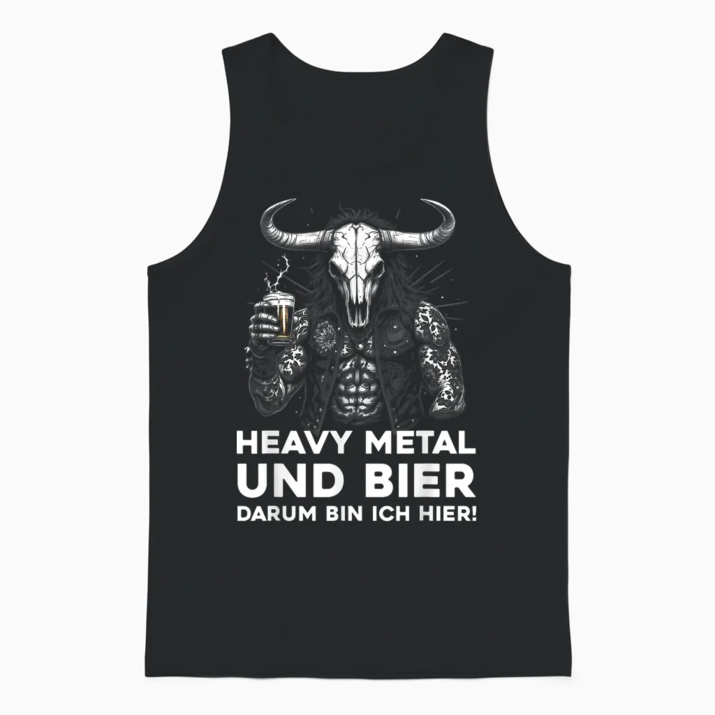 Heavy Metal Beer Outfit Hard Rock Design Rocker Rock Concert Unisex Tank Top in Black